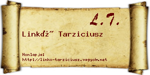 Linkó Tarziciusz névjegykártya